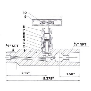 multi-port gauge valve drawing